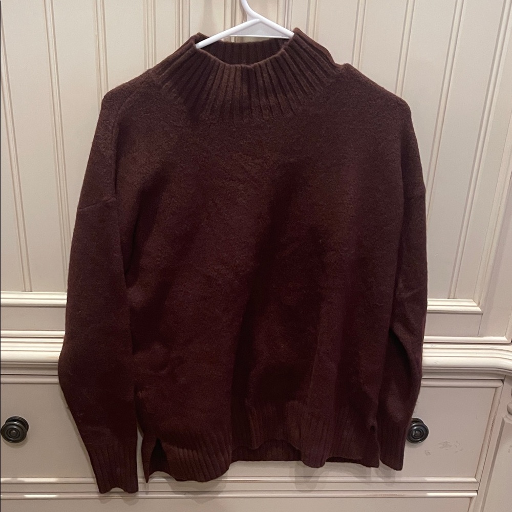LOFT Deep Brown Cowl Neck Sweater